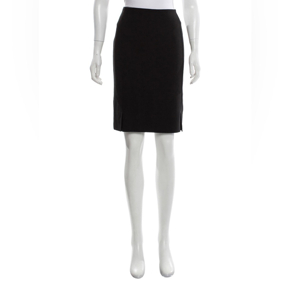 Akris Like New Black Wool Pencil Skirt